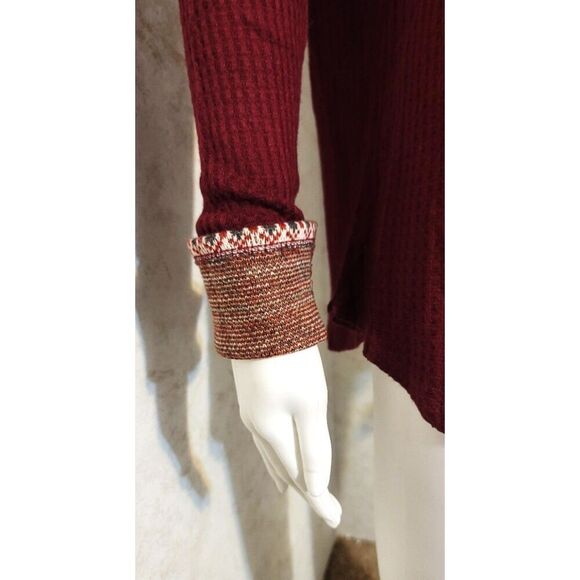 NWT - Paper Crane by Anthropologie Thermal Top with Sweater Cuff - Size S - Picture 9 of 13